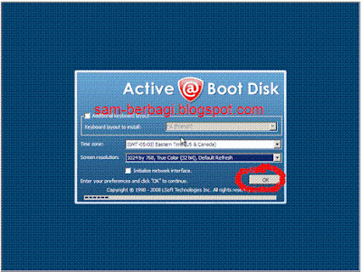 Cara menjalankan active@ Boot Disk dari Flash disk atau CD/DVD