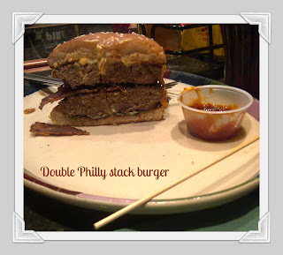 Frankie & Bennys Double Philly Stack Burger Frankie & Bennys, meals, menu, restaurant, review, burgers, new menu