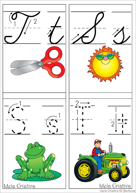 Alfabeto com setas e números- Flash cards