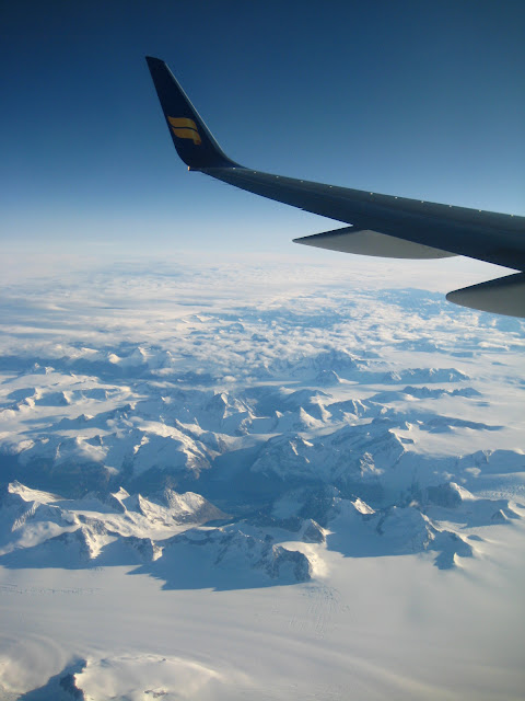 View of Greenland from airplane. View of Greenland from airplane.