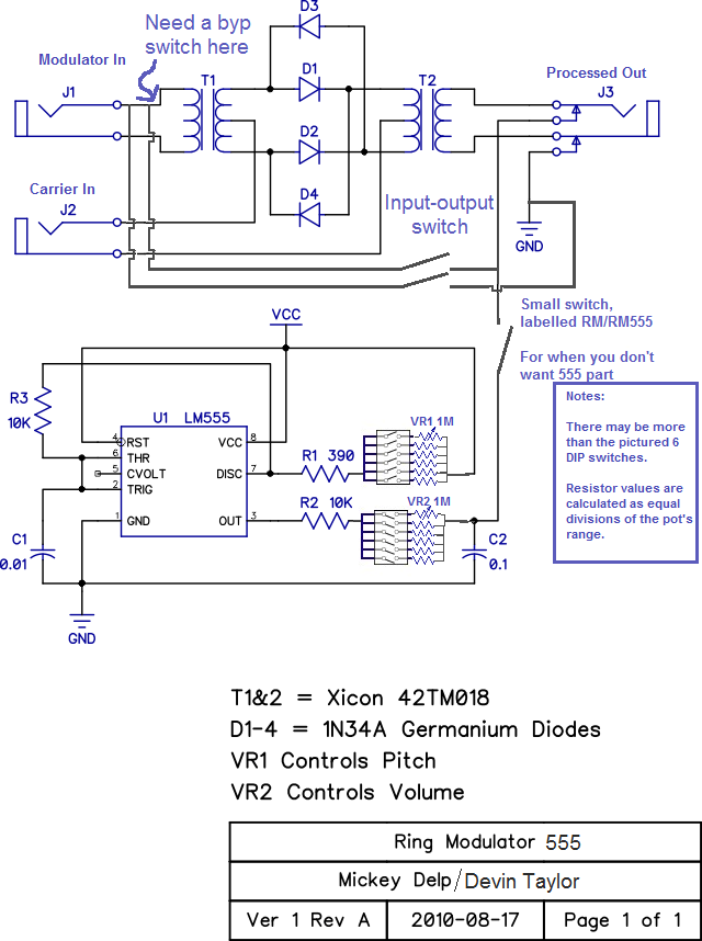 Passive Ring Modulator Circuit Passive Ring Modulator Circuit