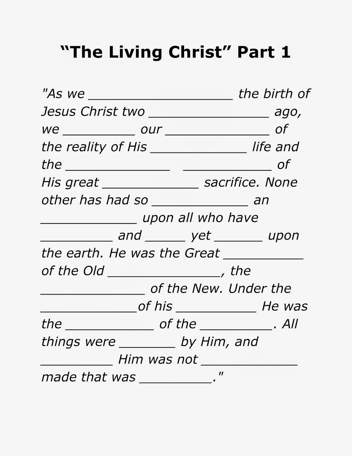"The Living Christ" Songs