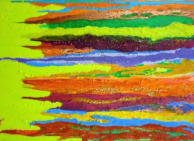work of art - abstract painting - Rainbow Tide on Shore