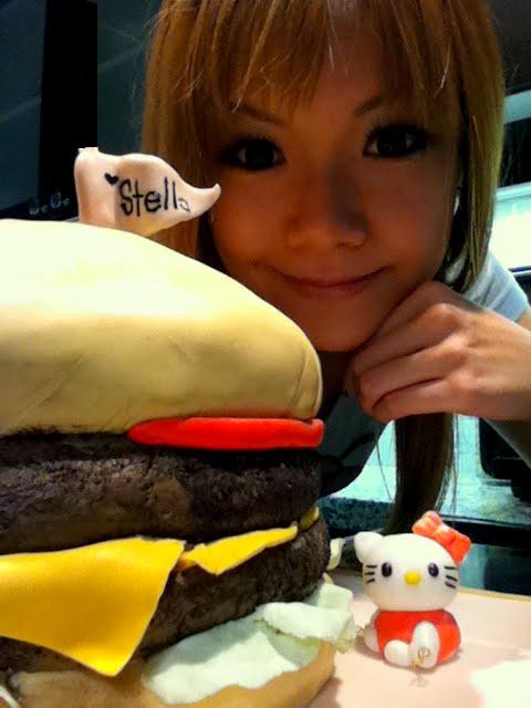 birthday cake boyfriend. Not only is it a irthday cake in a shape of a giant burger (with two