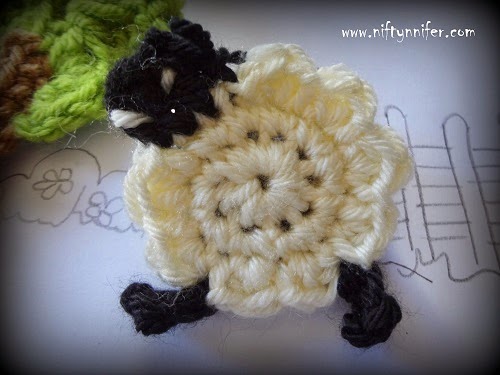 Adorable Happy Sheep Ewe Motif