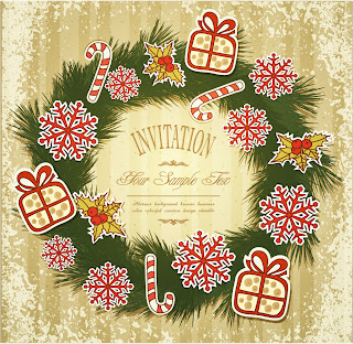 クリスマス飾りで囲んだ背景 Christmas greeting cards イラスト素材