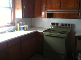 Upstairs Kitchen looking toward sink and stove