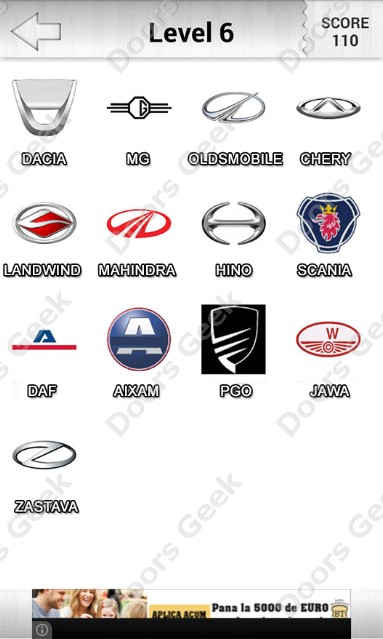 logo quiz 2 answers level 6 automotive