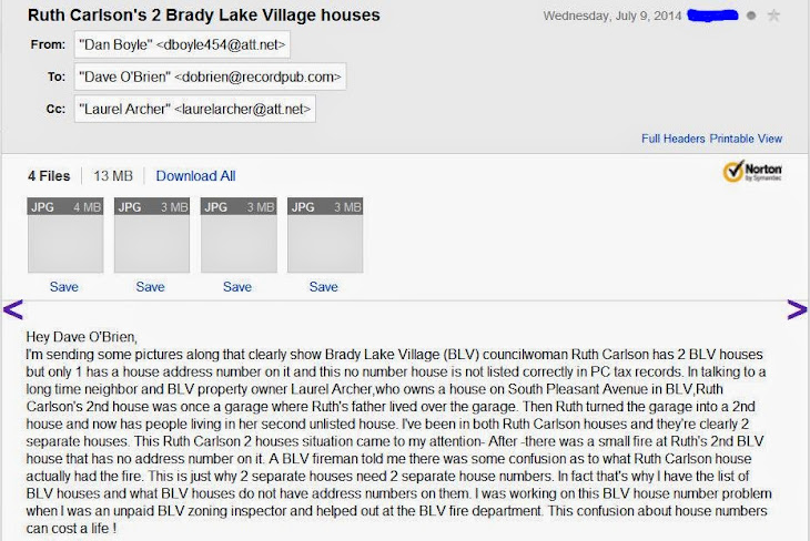Here's how things are done Brady Lake Village clerk gang style.