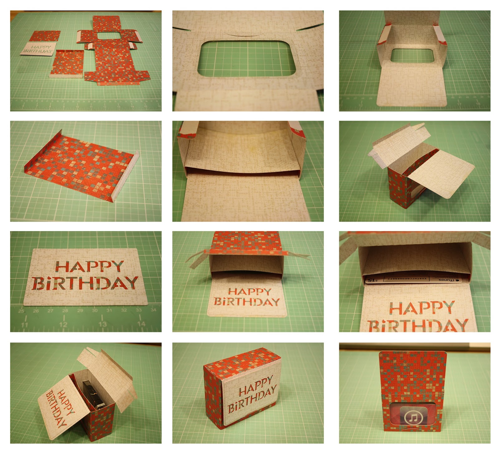 Bits of Paper Gift Box with Gift and Gift Card Section