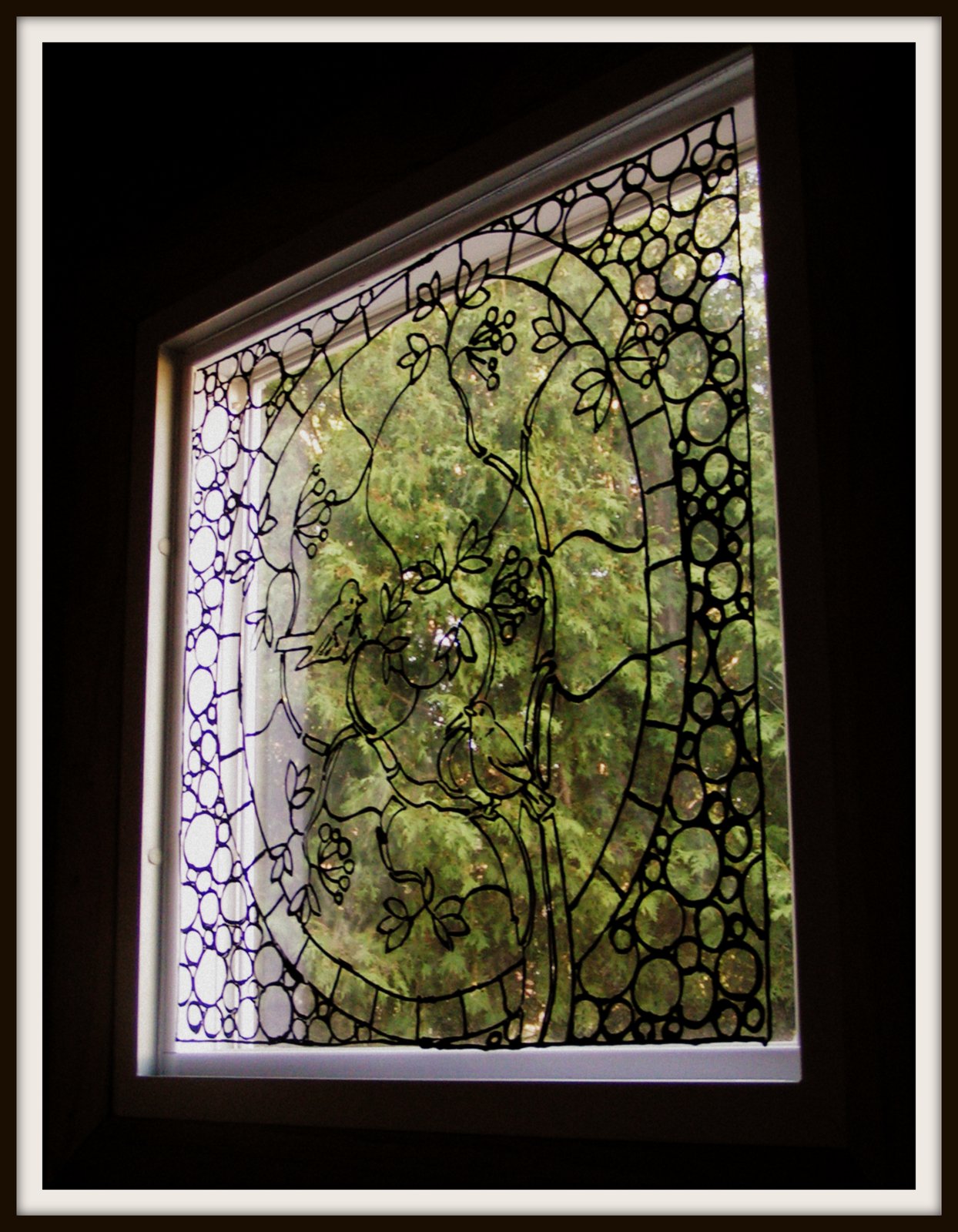 All Roads Lead Home creating a "faux" stained glass window