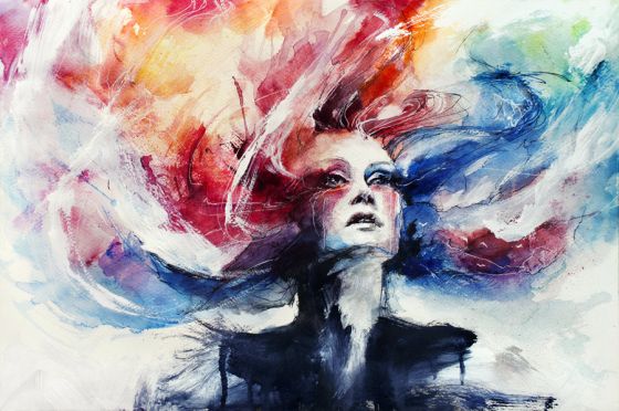 Silvia Pelissero agnes-cecile aquarelas belas mulheres manchadas