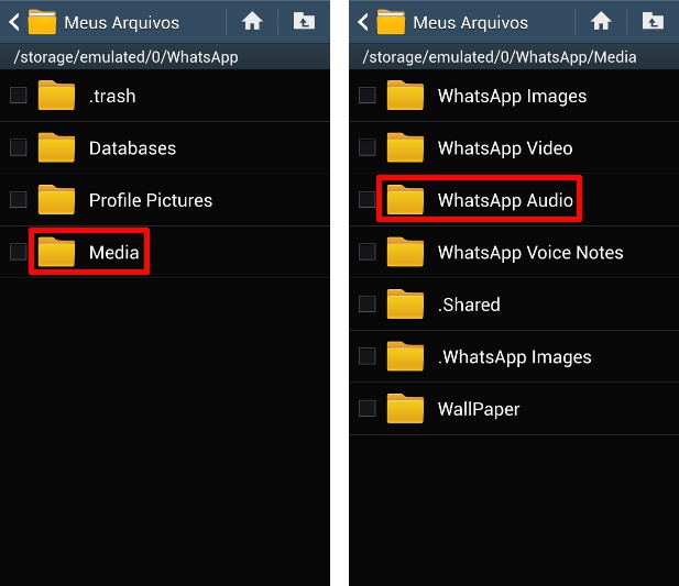 Dica. Onde o WhatsApp salva os arquivos de áudio recebidos no Android
