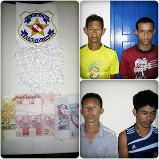 POLÍCIA CIVIL PRENDE QUATRO ENVOLVIDOS COM O TRÁFICO DE DROGAS EM IPIXUNA DO PARÁ