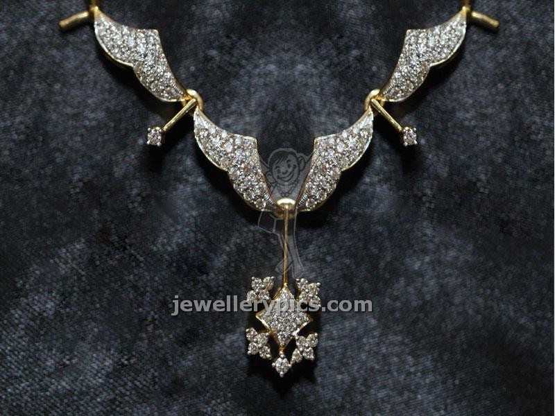 jewelry Simple Diamond necklace designs in bhima jewellers