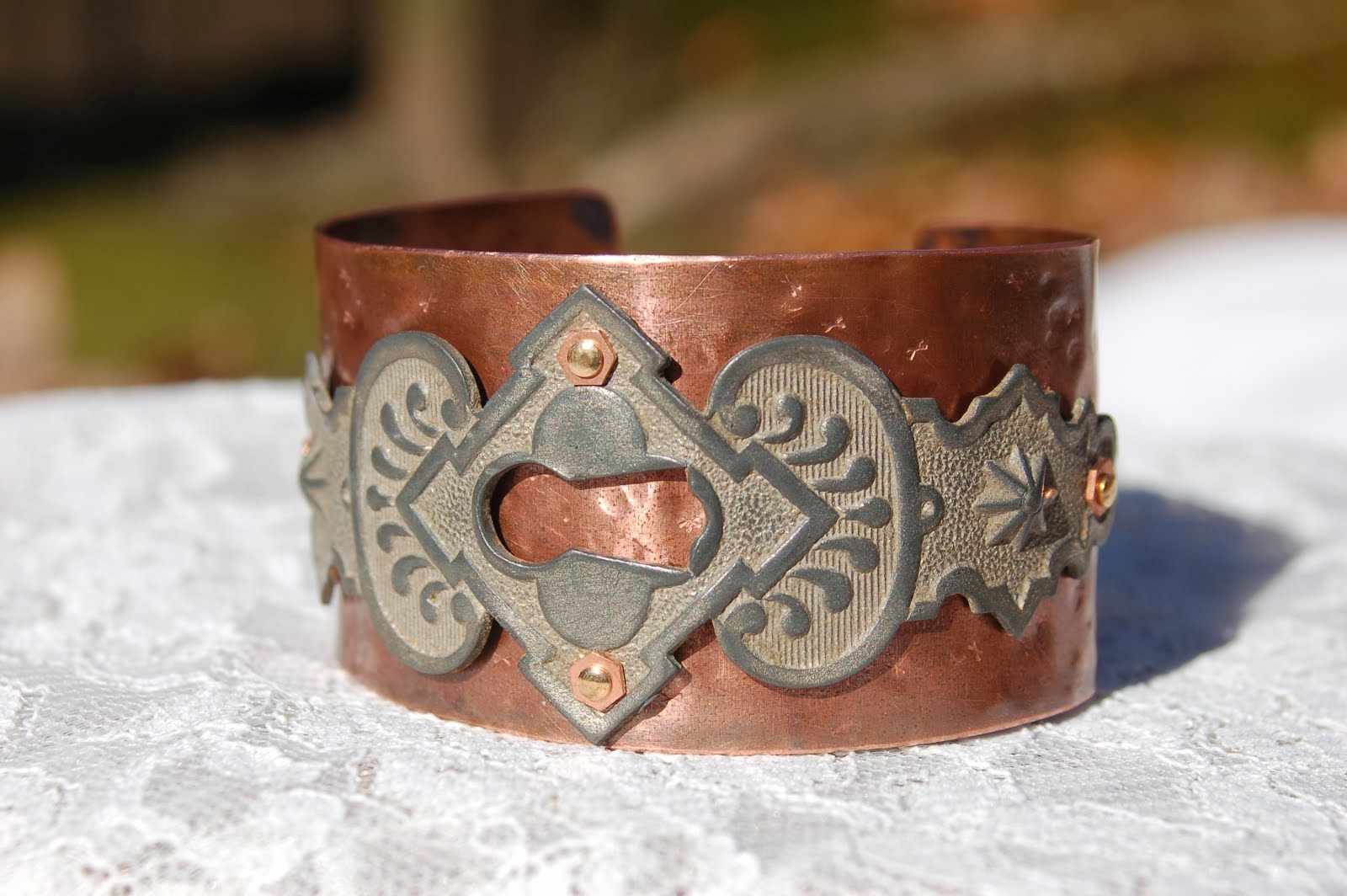 vintage hardware cuff bracelet