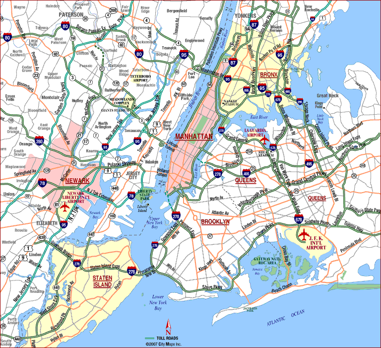 Map of New York City Free Printable Maps