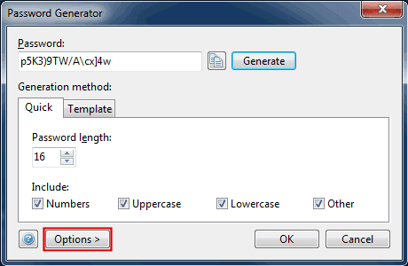 password generator of password agent lite