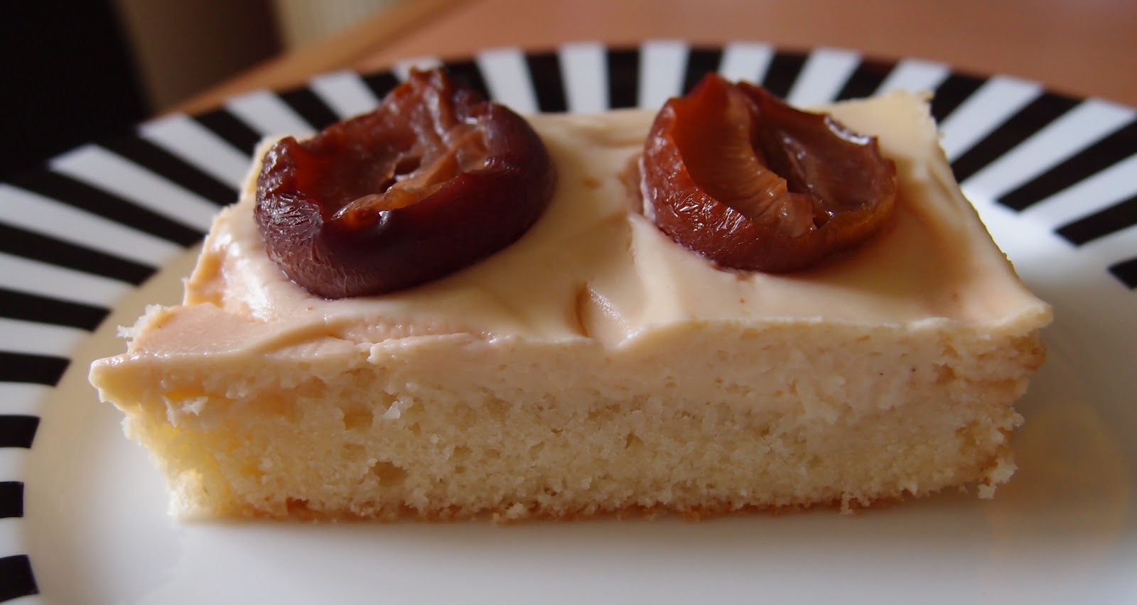 The Caked Crusader Plum sponge slices