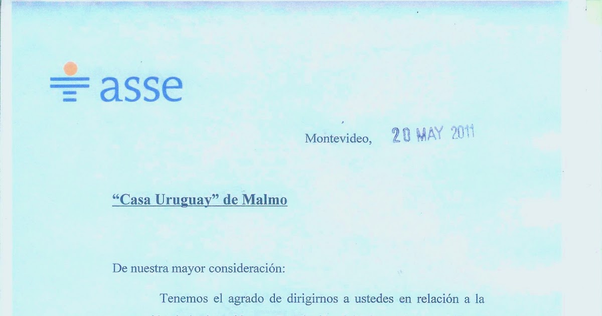 CASA URUGUAY SKÅNE FILIAL MALMÖ: ACEPTACIÓN DE ASSE DE DONACIÓN PARA