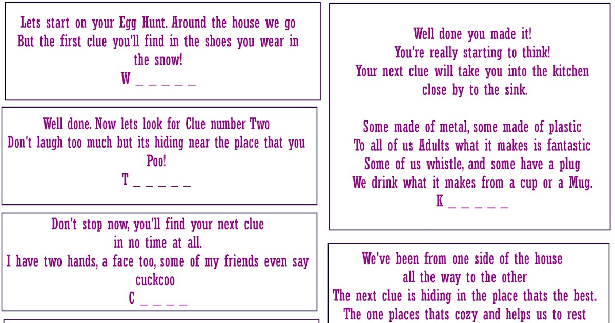 Free Scavenger Hunt Clues Riddles Living Room Designs for Small Spaces