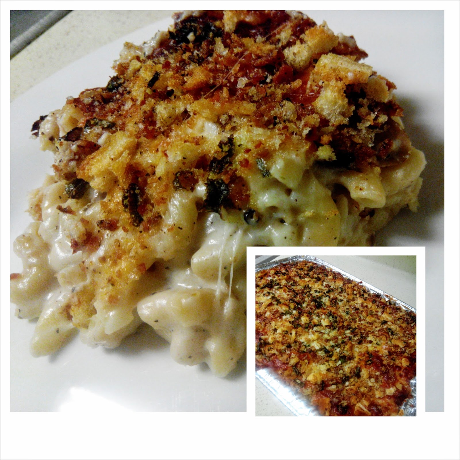 White Mushroom Mac And Cheese With Bacon Breadcrumb Topping Mesha's