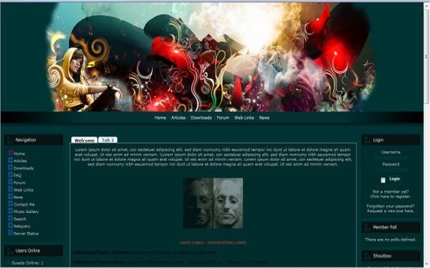 Floral Art Green Free Php-fusion Theme Template Floral Art Green Free Php-fusion Theme Template