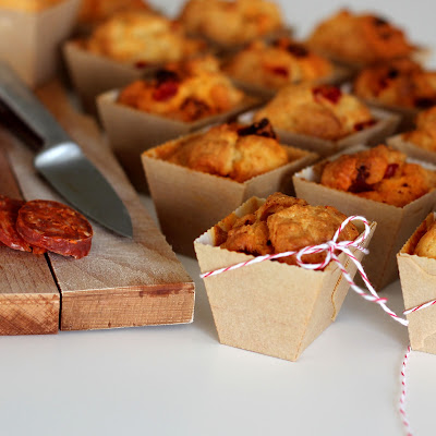 Muffins chorizo & poivron piquillos Illustration 3 muffins chorizo & poivron piquillos