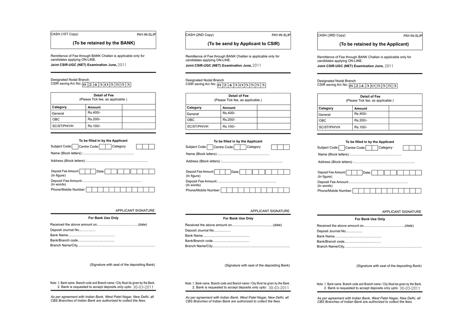 Bank Challan Proforma For Net Exam Can i get my money back? entrance exam net