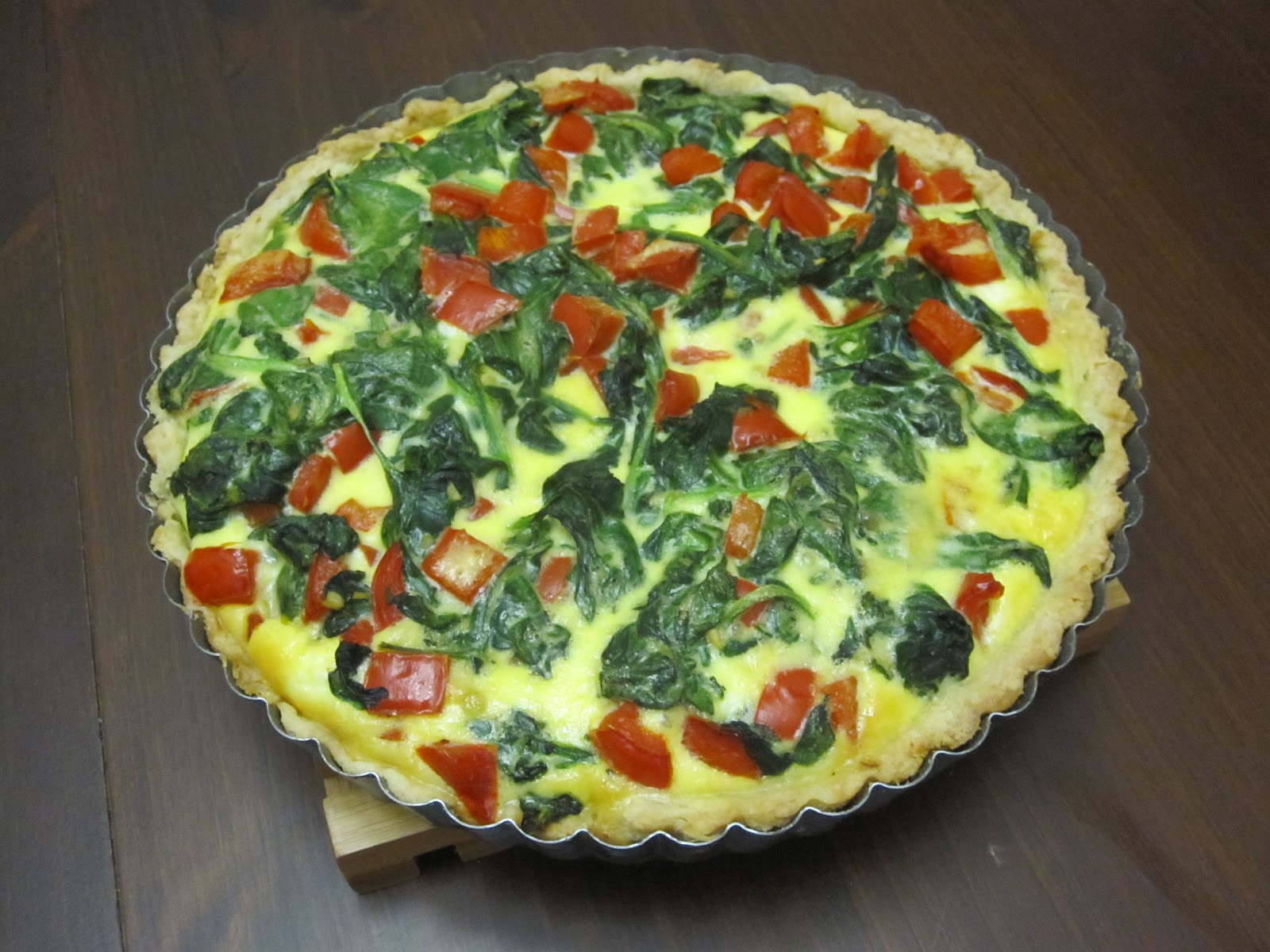 Spinach and Red Pepper Quiche
