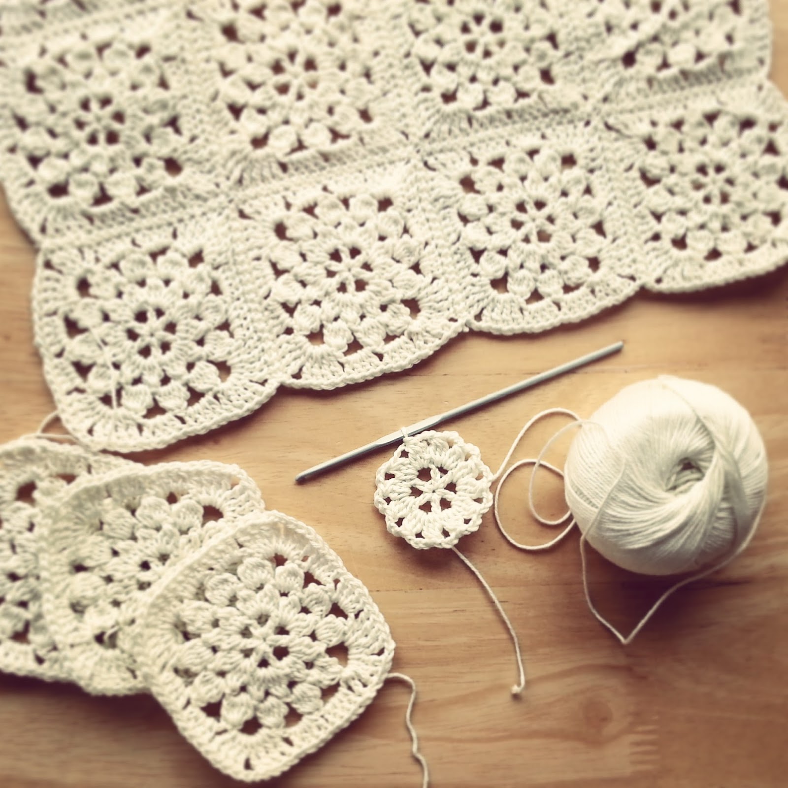 Lavender and Wild Rose: Monochrome and colour crochet