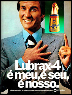 propaganda oleo Lubrax 4 - 1977; óleo de motor; os anos 70; propaganda na década de 70; Brazil in the 70s, história anos 70; Oswaldo Hernandez;