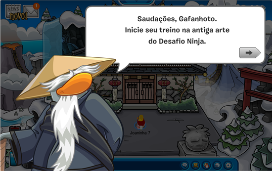 Conquistando no Club Penguin: Desafio Ninja Neve