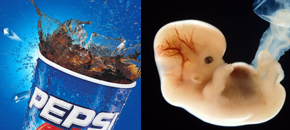 comiendo y bebiendo fetos abortados