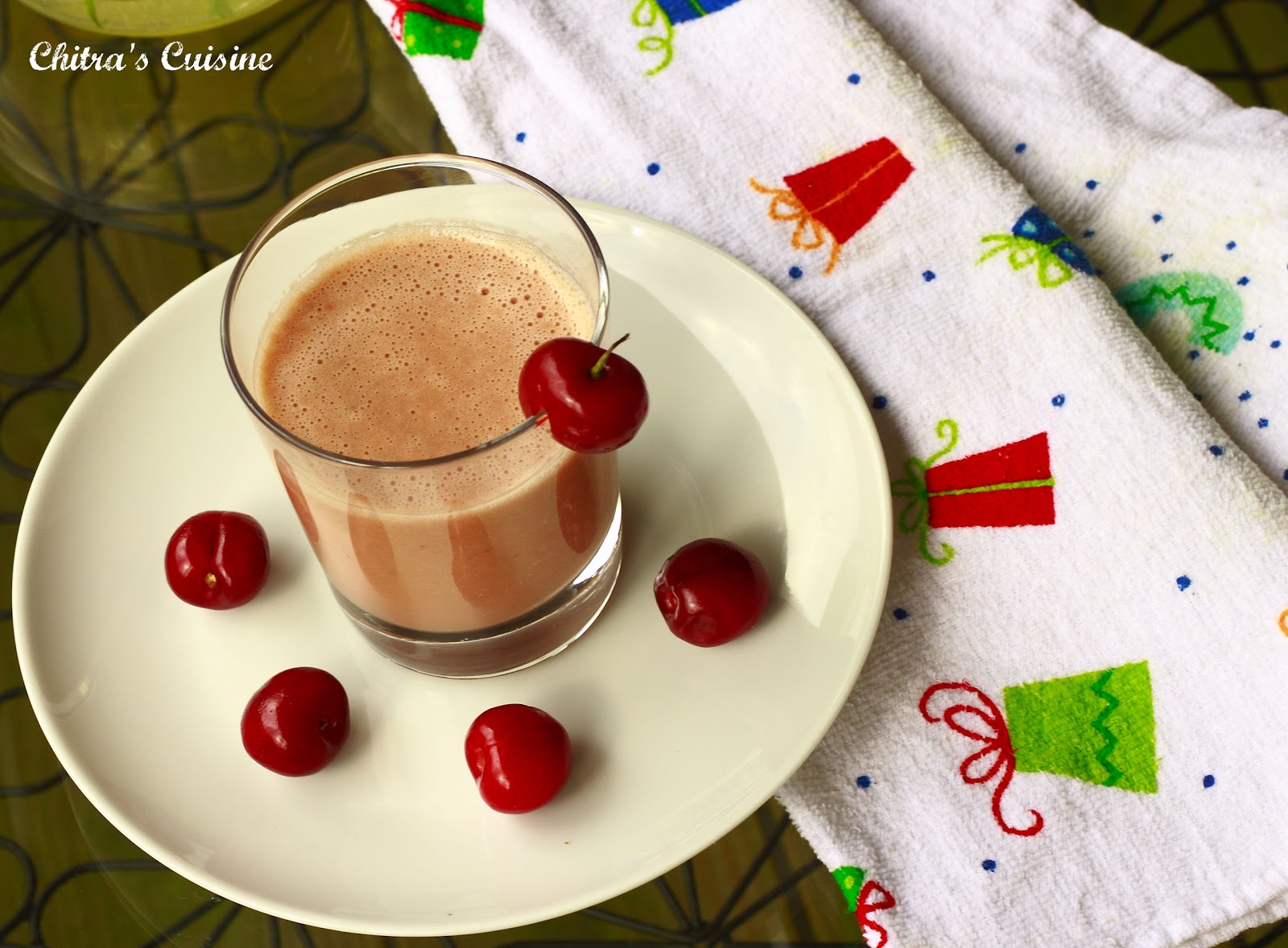 Chitra's Cuisine Cherry Yogurt Smoothie