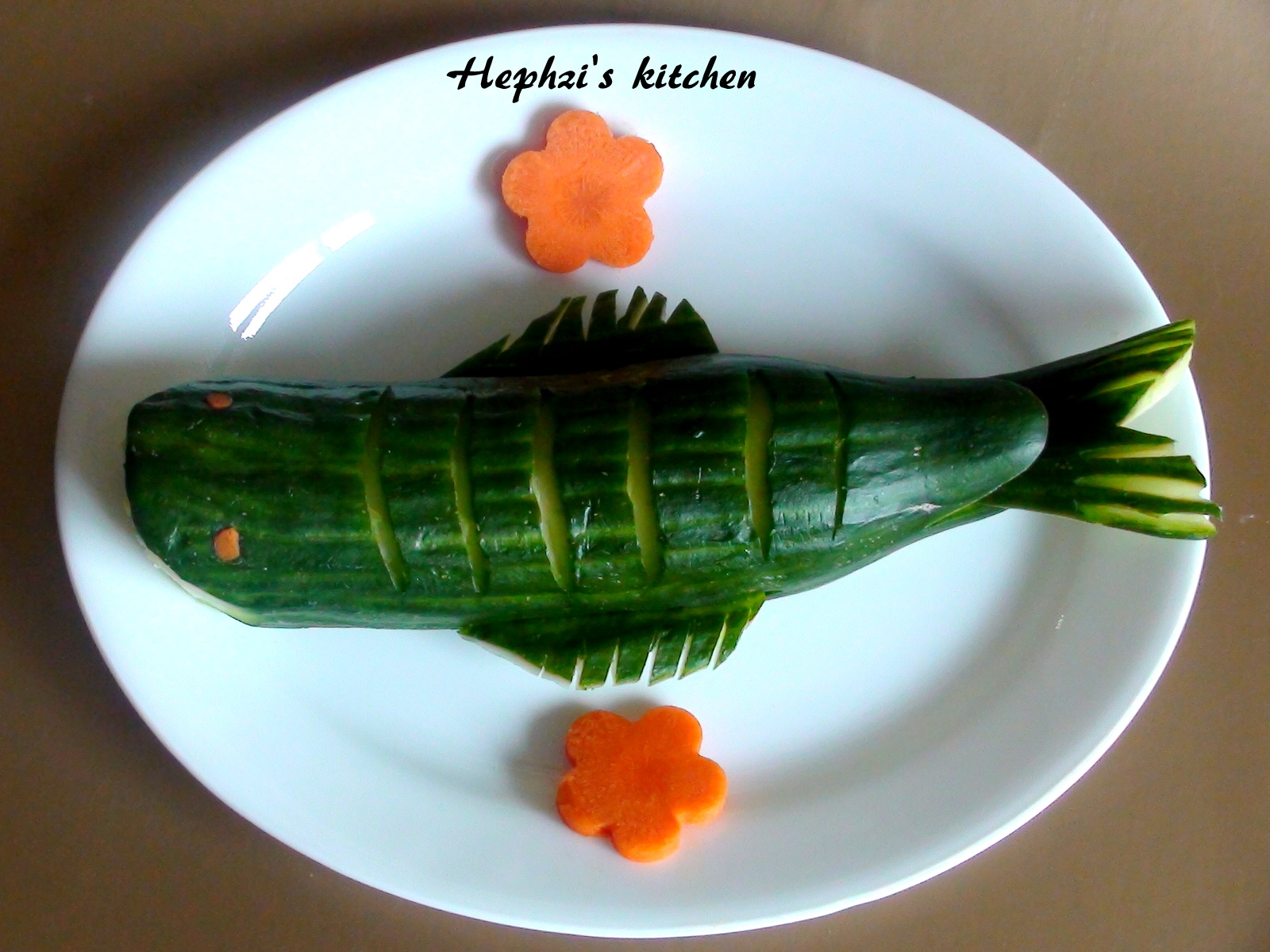 From my kitchen.... Cucumber Fish garnish