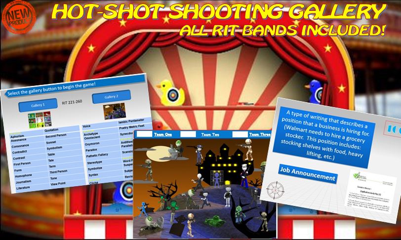 MAP TEST READING VOCABULARY GAME - Shooting Gallery All RIT (141-260) 7 Games