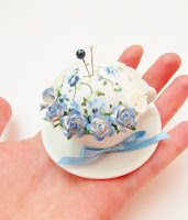 Vintage Tea Cup and Saucer Pin Cushion by Random Button