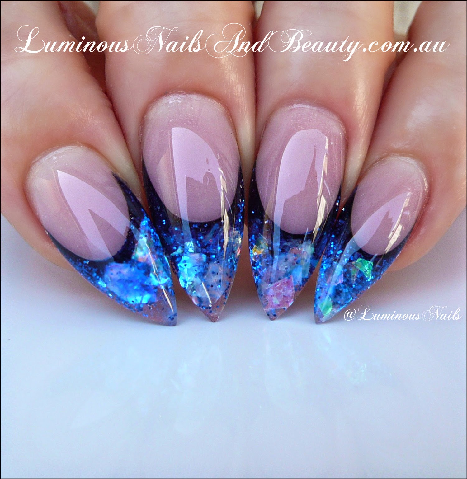 royal blue acrylic nail designs