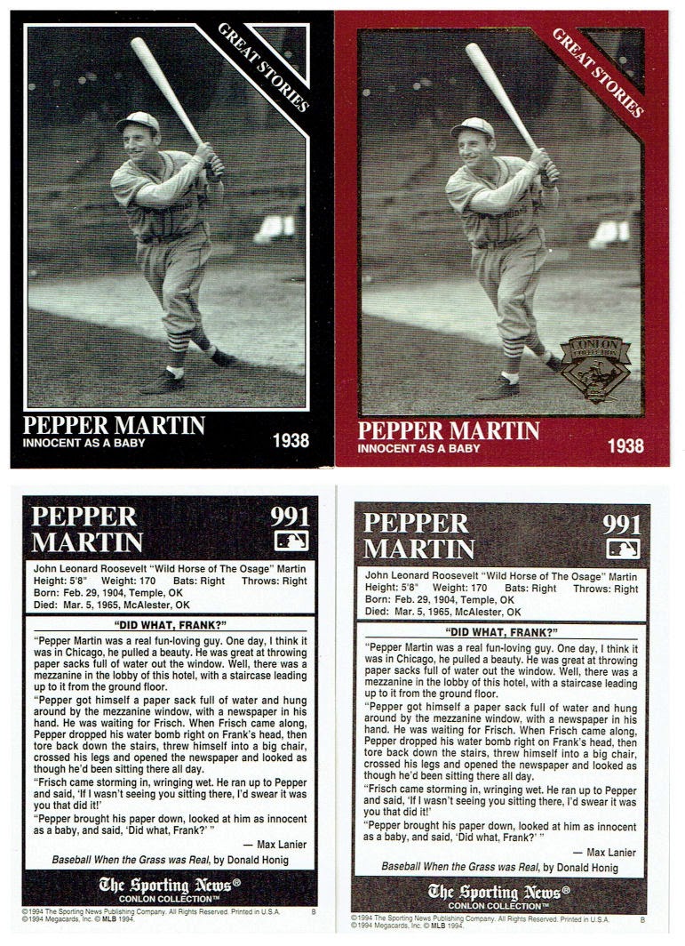 the Conlon Baseball Card Collector * 1994 Megacards Set (2 printings