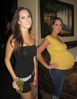 Pregnant Waitress Before and After