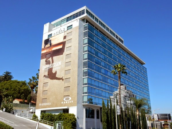 Giant Oakley skateboarder billboard Sunset Boulevard Giant Oakley skateboarder billboard