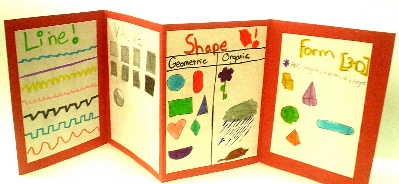 Lessons from the K12 Art Room Elements of Art Accordion Book