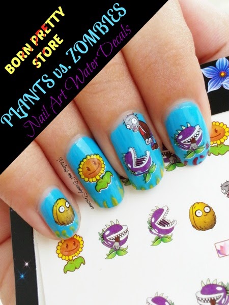 Makeup And Beauty Treasure: Born Pretty Store Plants Vs Zombies Nail Born Pretty Store Plants Vs Zombies Nail Art Water Decals Review & NOTD - Makeup And Beauty Treasure: Born Pretty Store Plants Vs Zombies Nail