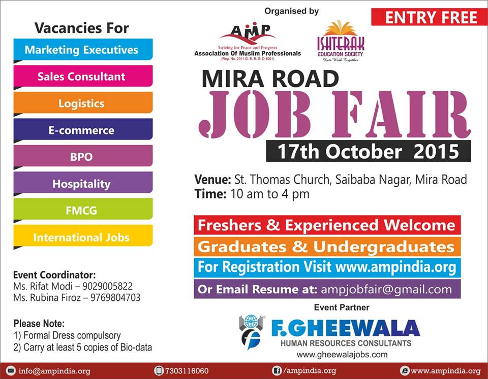 Job Fair in Mira Road By AMPIndia Mumbai Metro City