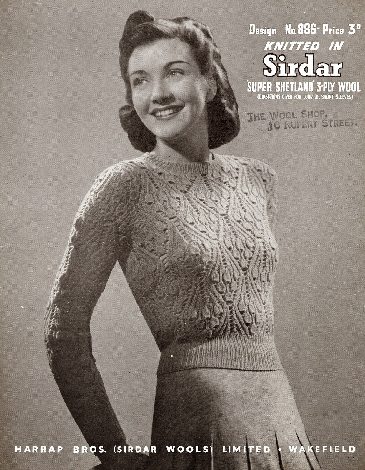 1940s Style For You: Bluebells in Spring Jumper - Free 1940s Knitti...