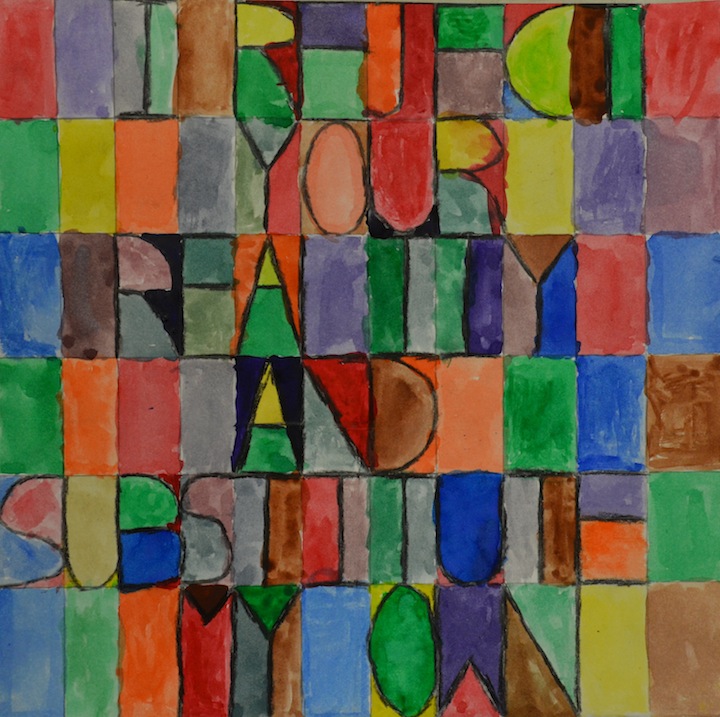 Expedition Art Middle School Study of Paul Klee LetterPainting