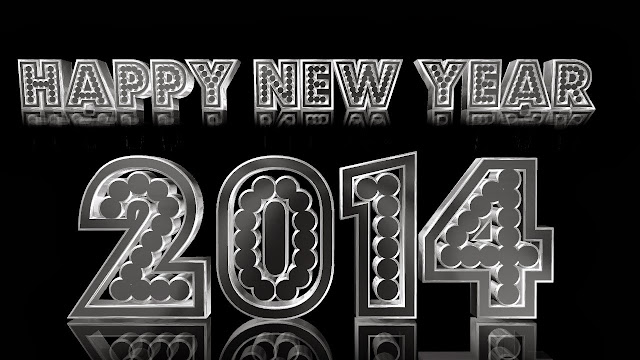 Black Background Beautiful Stylish Text Happy New Year Greetings Images Photos Wallpapers Pictures 2014