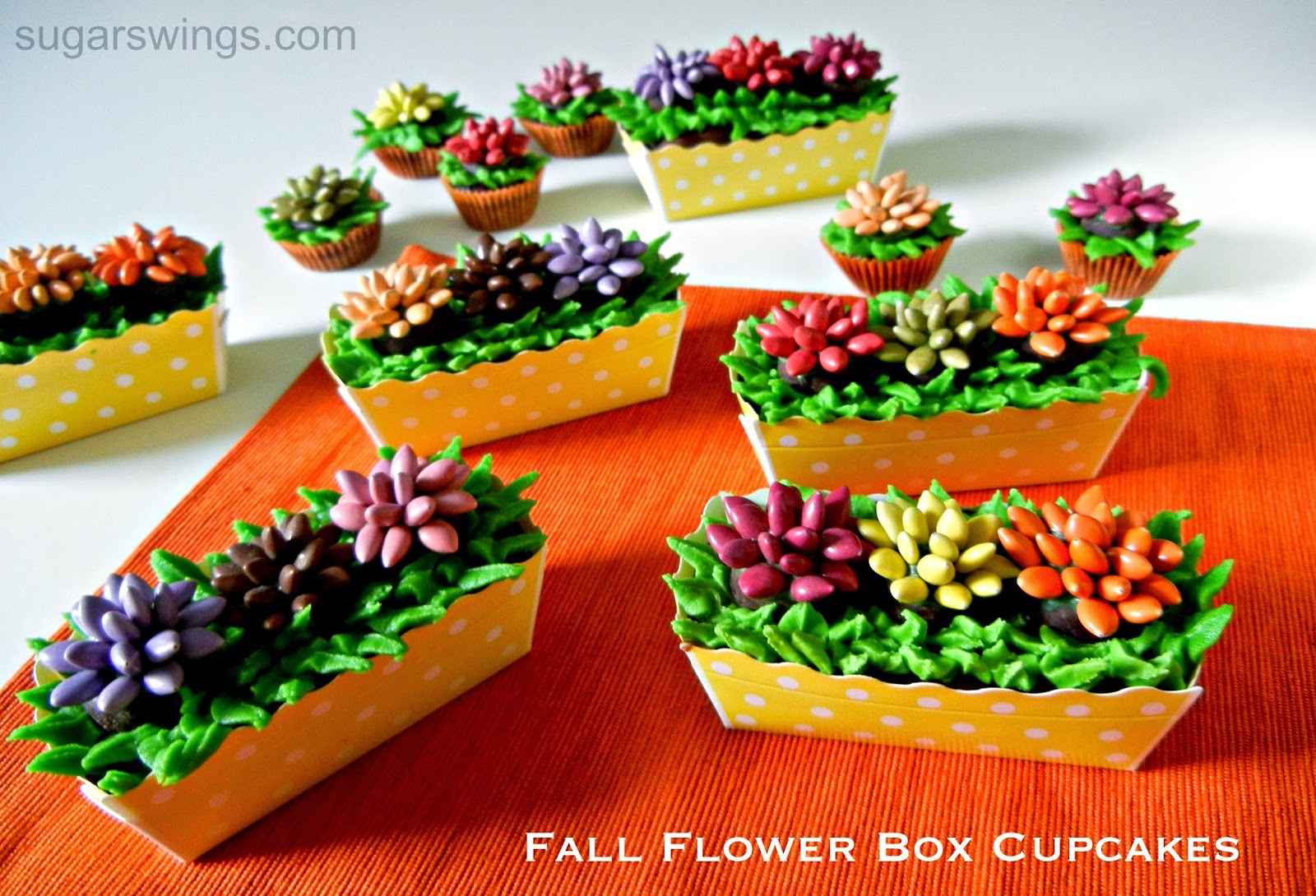 Sugar Swings! Serve Some Fall Flower Box Cupcakes
