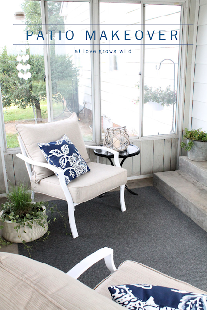 Simple, inexpensive decor to create an inviting outdoor living space! at LoveGrowsWild.com